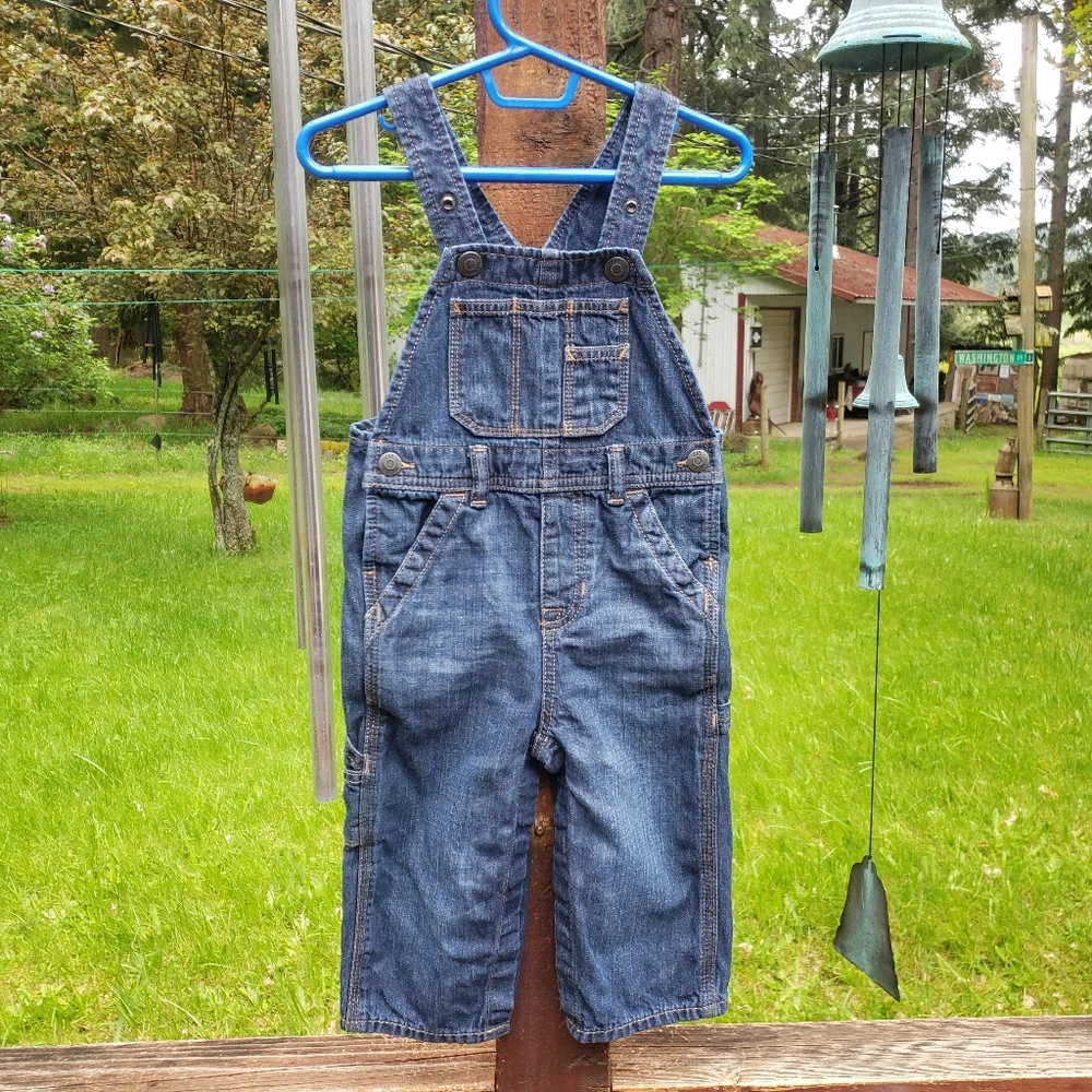 GAP Denim Baby - GAP FOR GOOD Dark Blue Overalls - Size 18-24 Months